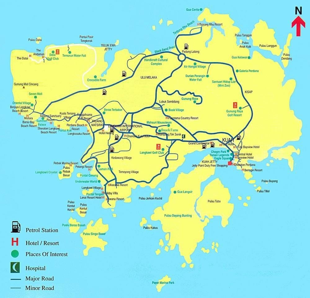 mapa malajsie a langkawi