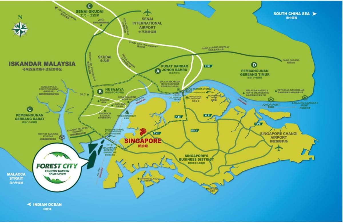 mapa lesní město malajsie