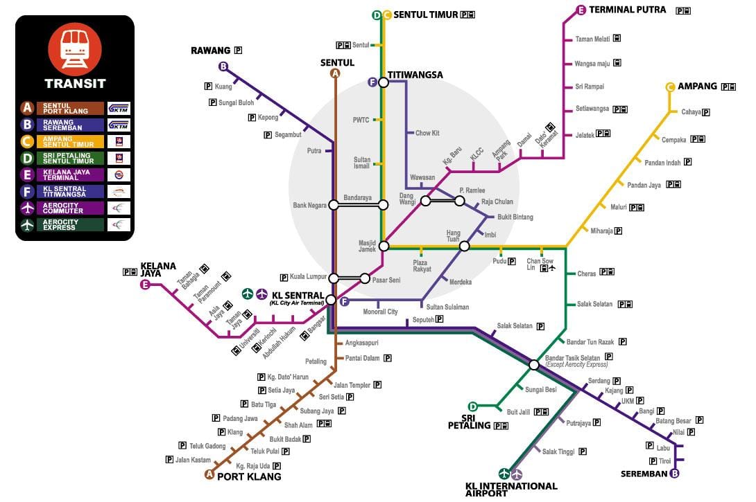 mapa malajsie dopravy