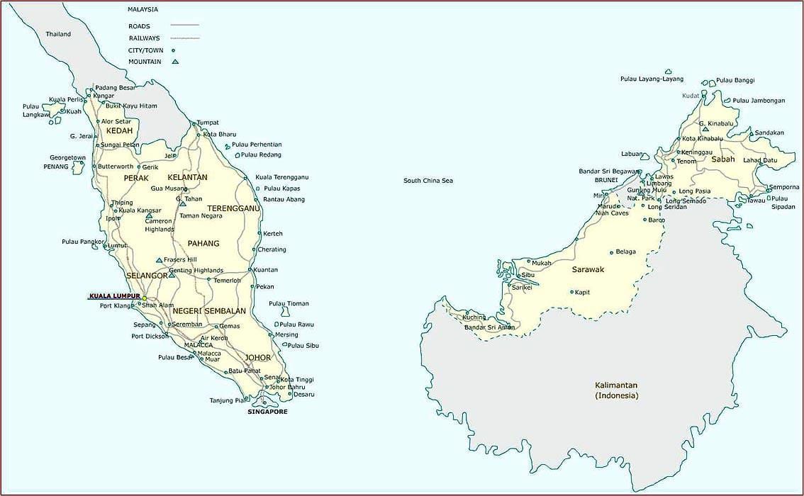malajsie mapa app
