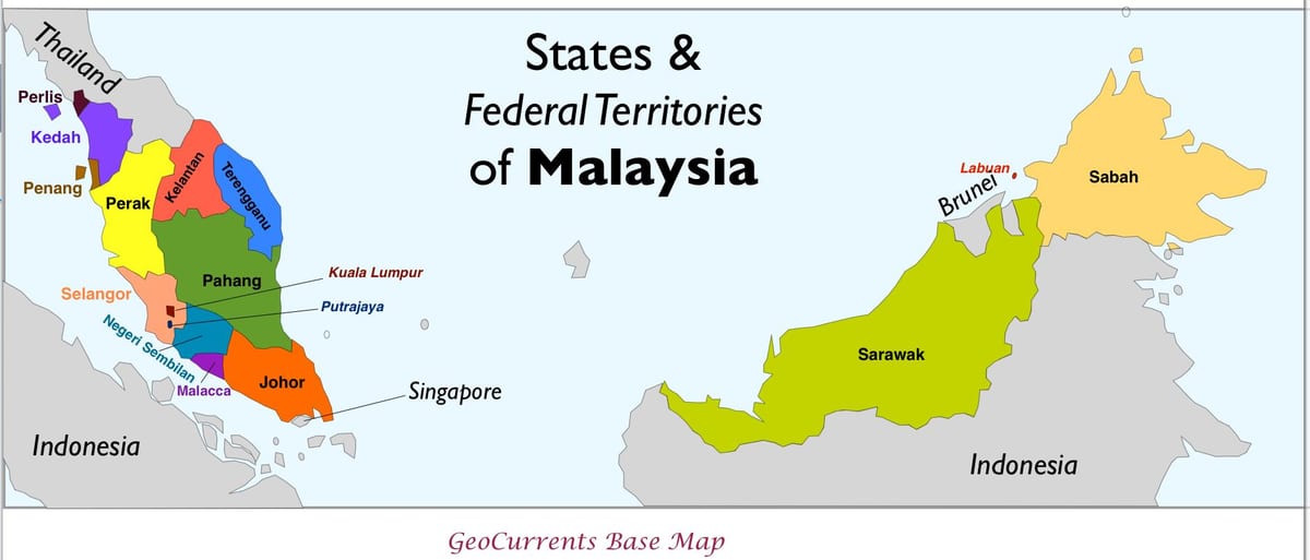 mapa malajsie provincie