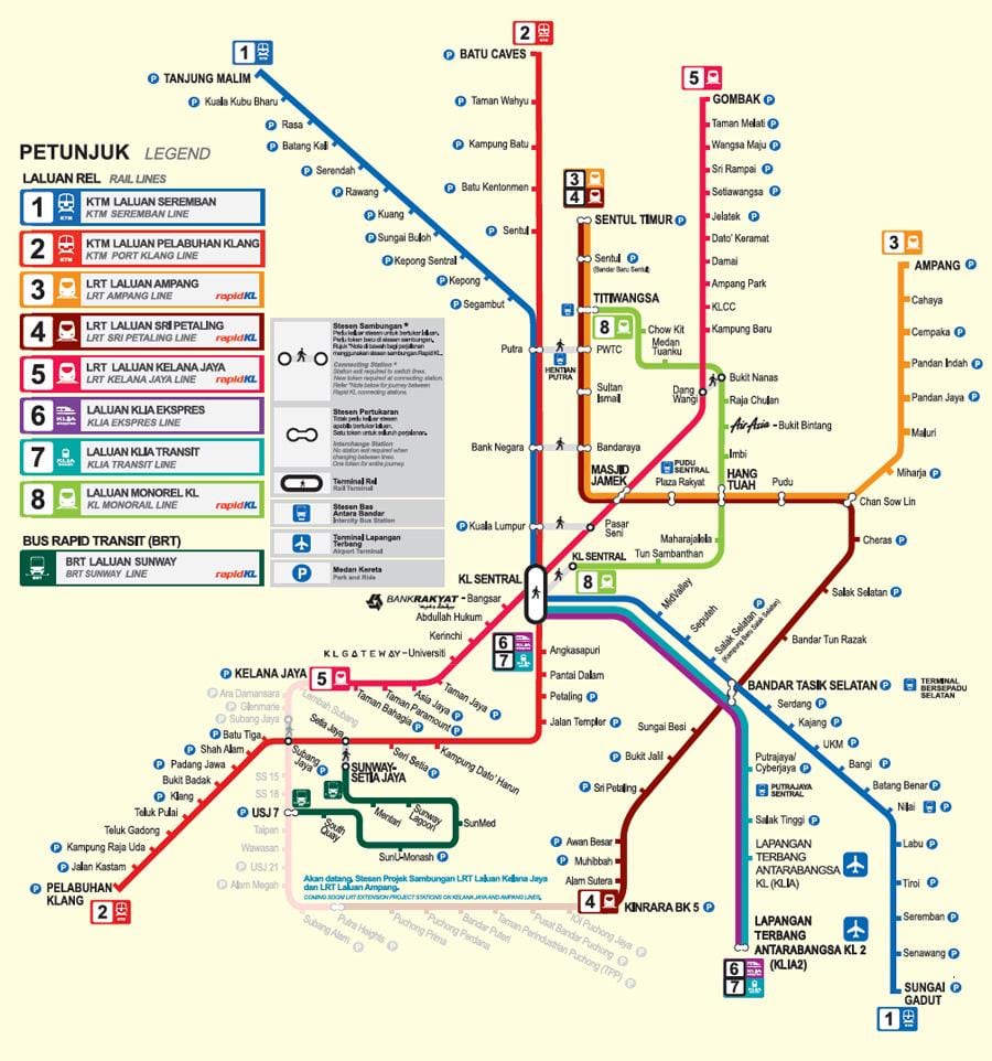 malajsie mrt mapa 2016