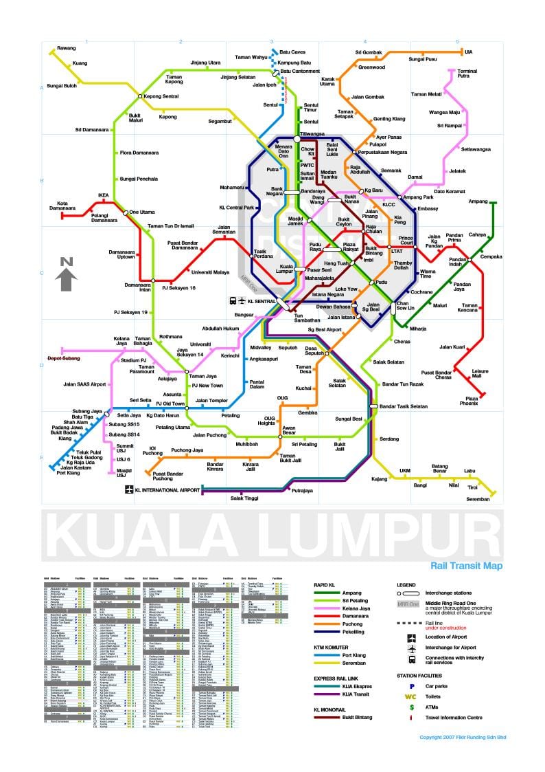 mrt linka 3 mapa trasy malajsie