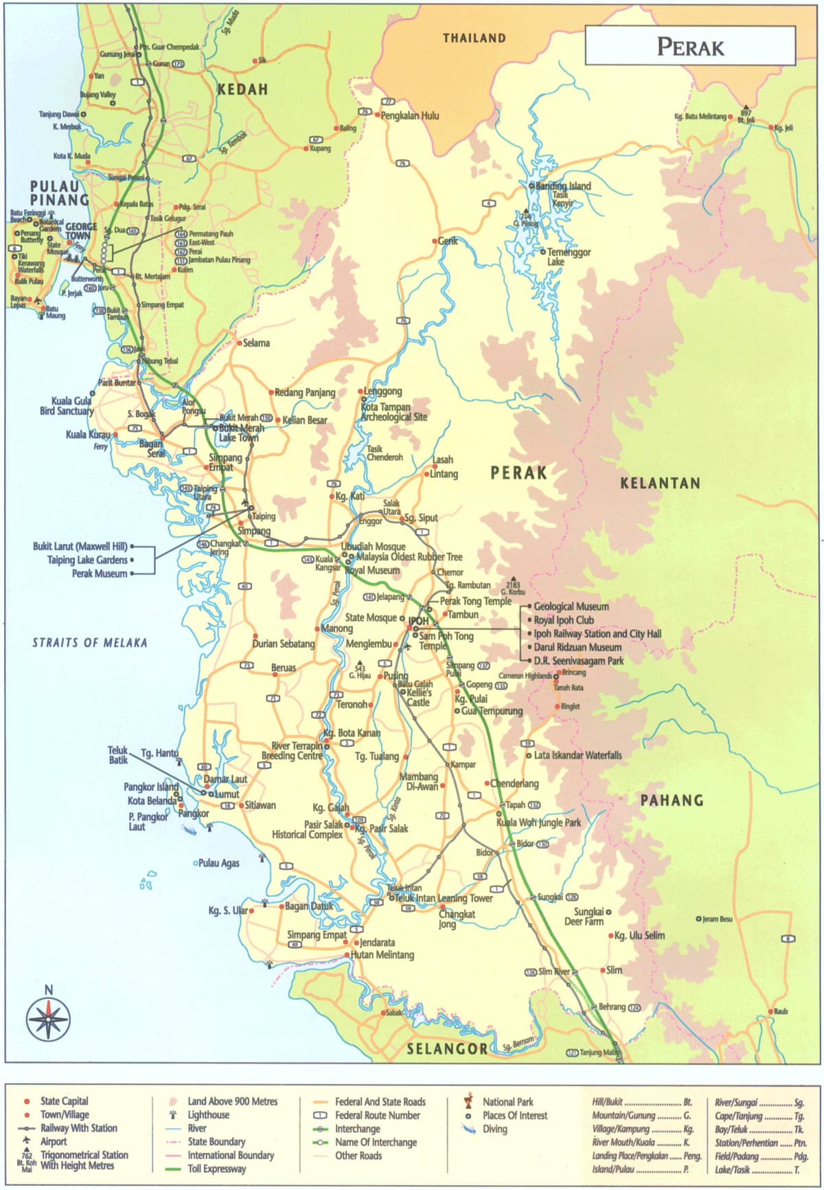mapa státu perak malajsie