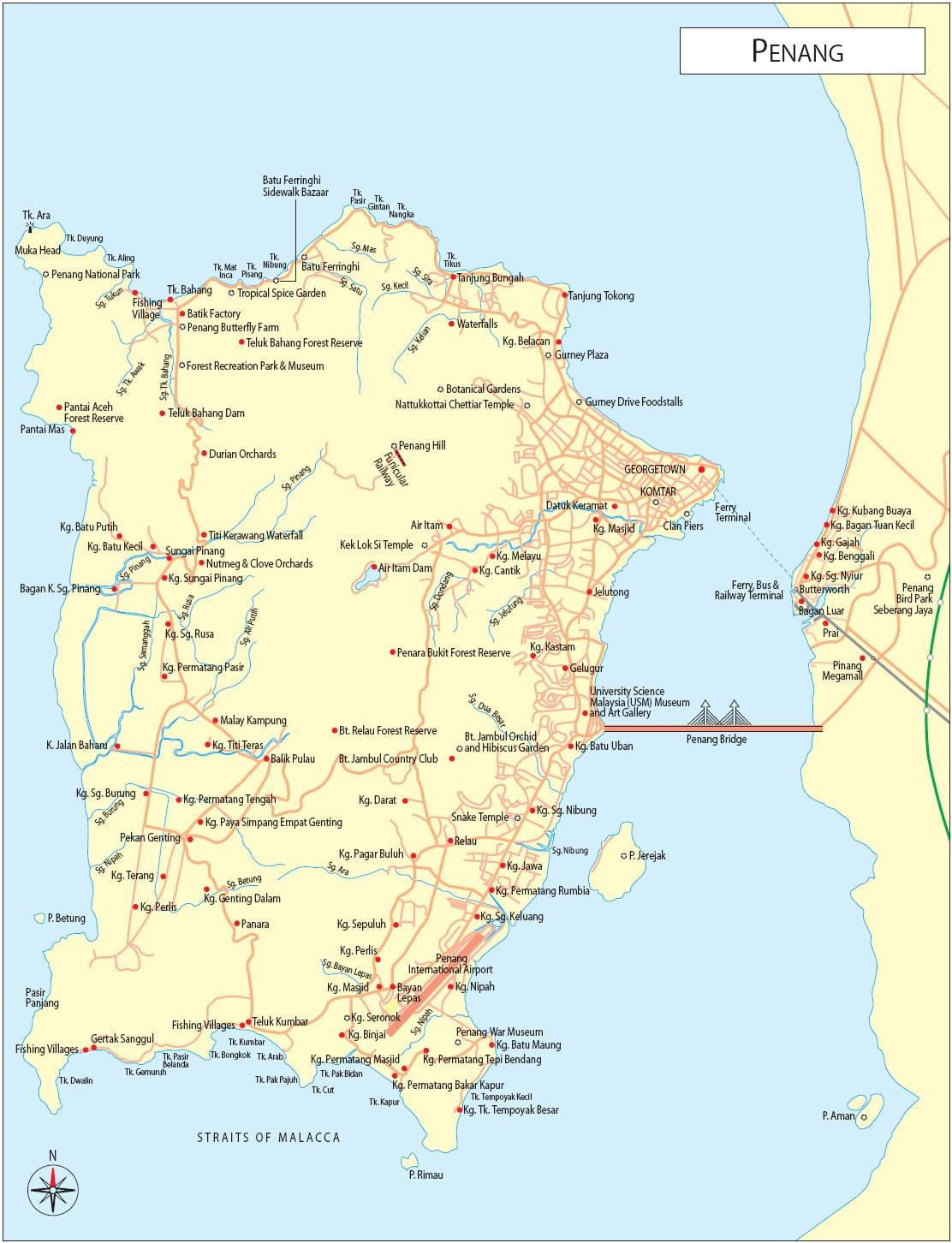 mapa pulau pinang malajsie