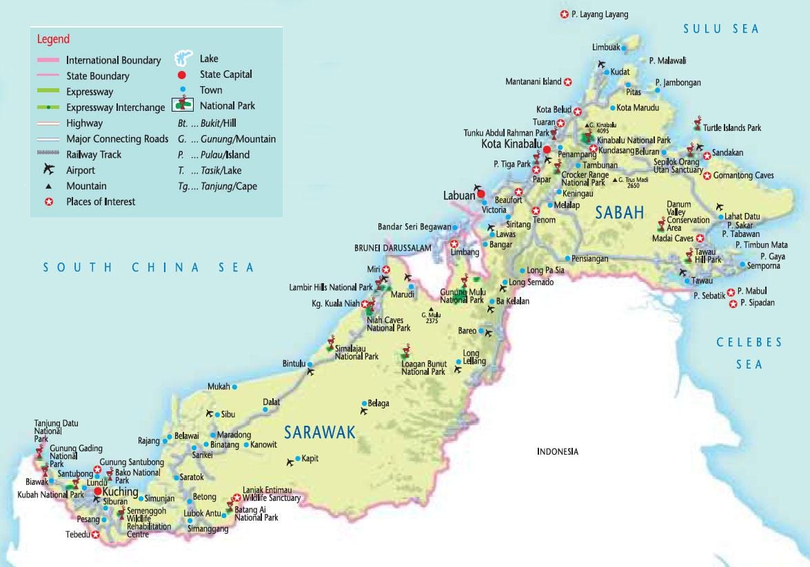 silniční mapa poloostrovní malajsie