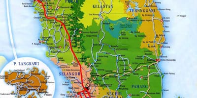 Mapa jižní malajsie