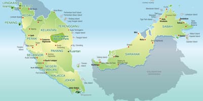 Mapa malajsie hory
