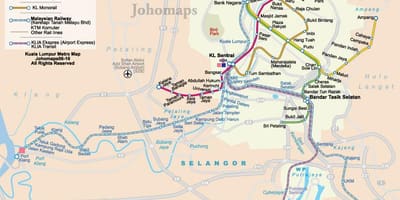 Malajsie mapa metra