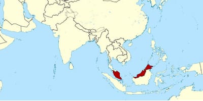 Mapa ukazuje malajsie