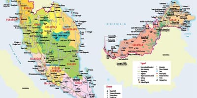Malajsie mapa pro turisty