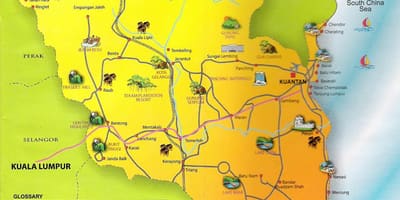 Mapa státu pahang, malajsie